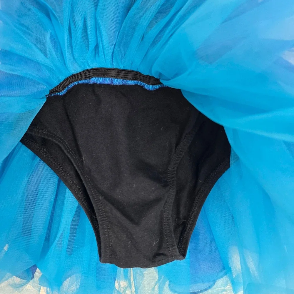 Wenchoice Toddler Medium black Blue Floral Sequin Tutu Ballerina Costume Dress